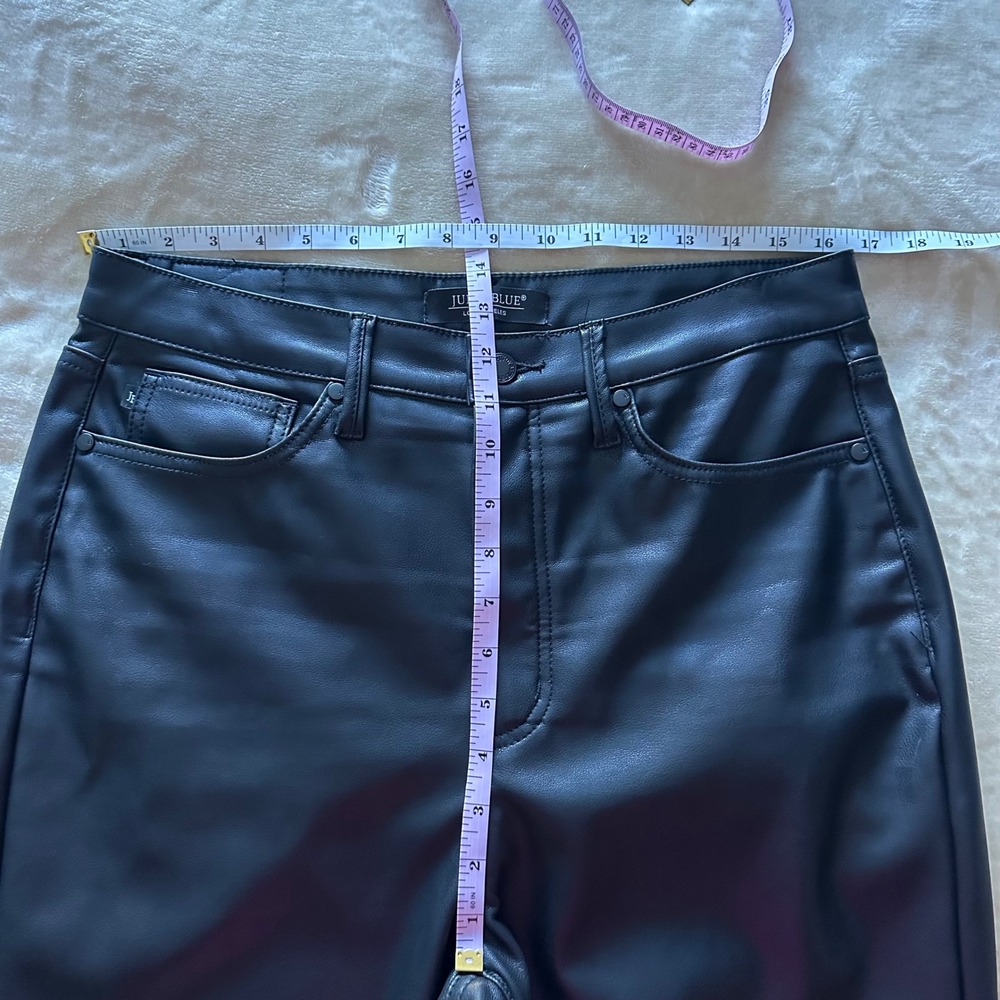 Judy Blue Black Faux Leather Pants Straight Leg 11/30‎ - Picture 5 of 8